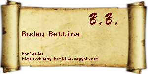 Buday Bettina névjegykártya